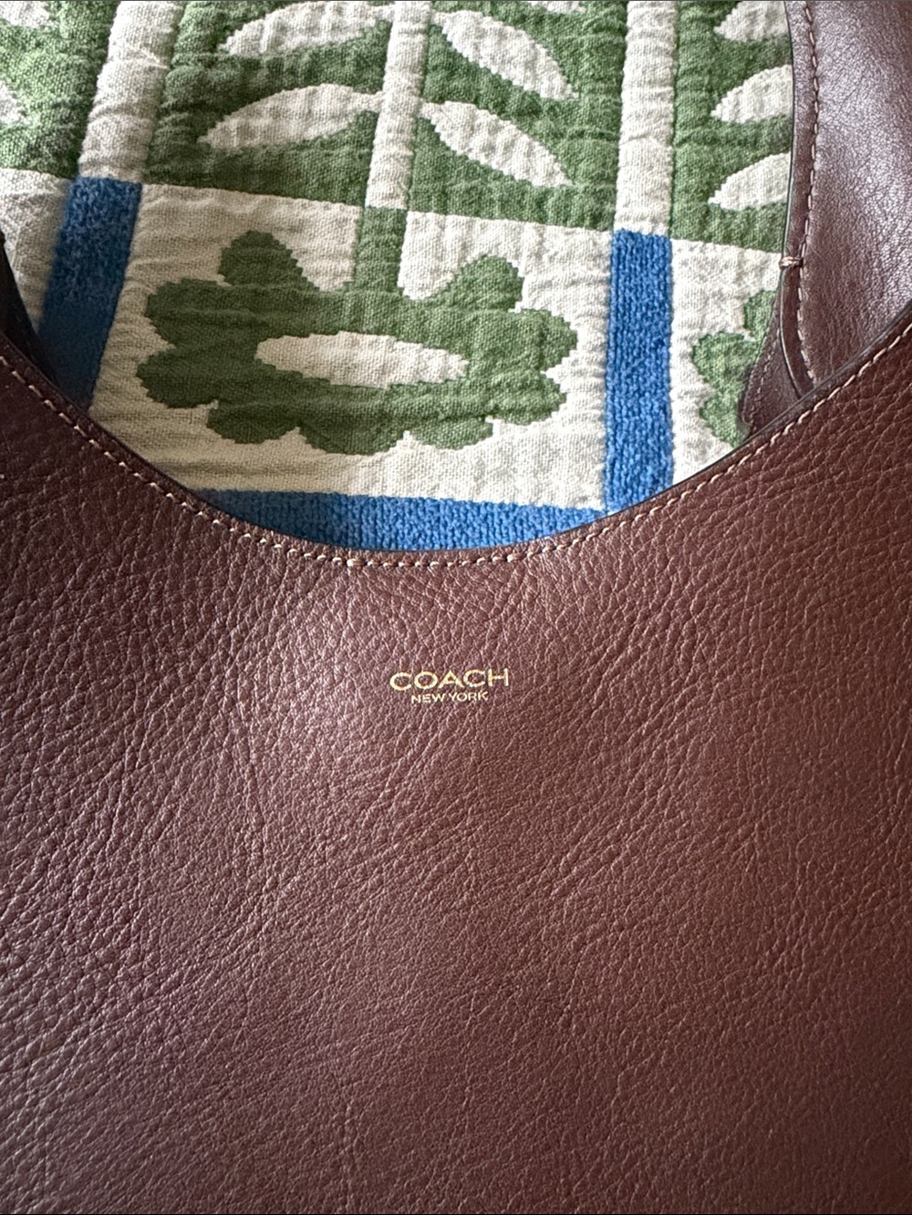 Coach Brooklyn 28 Chocolate Brown Pebbled Leather Shoulder Bag - Picture 9 of 10